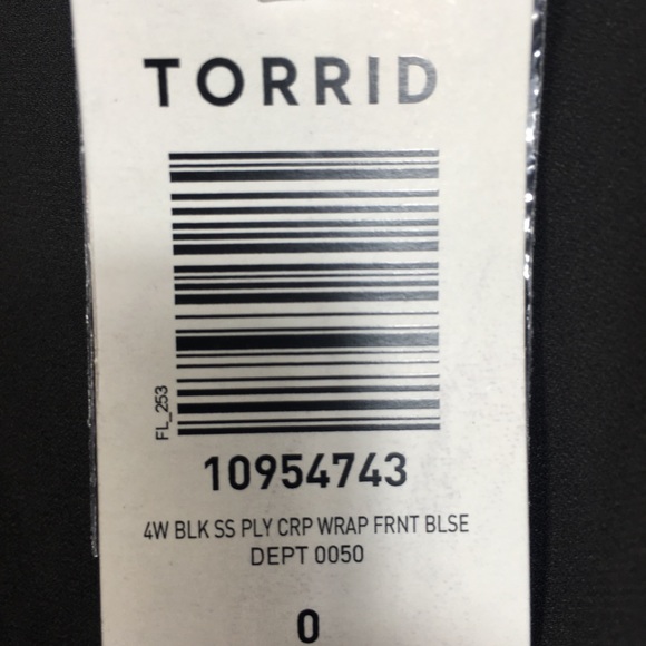 Torrid Black Wrap Front Blouse Size 0 - Picture 7 of 8